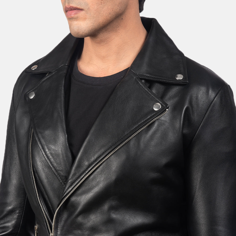 Men's Noah Black Leather Biker Jacket – The Jacket Maker