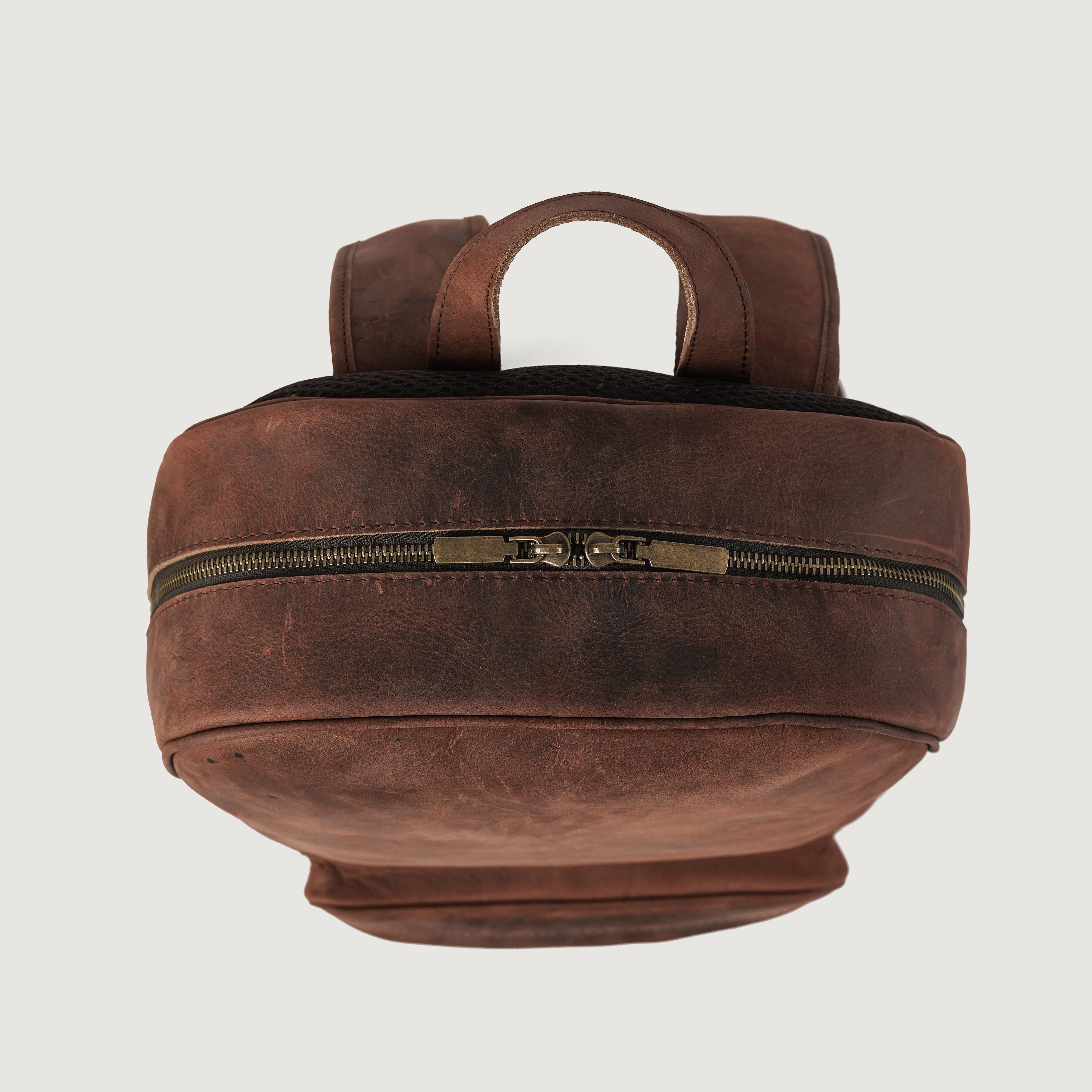 distressed brown leather backpack The Philos Vintage Distressed Brown Leather Backpack For Men & Women